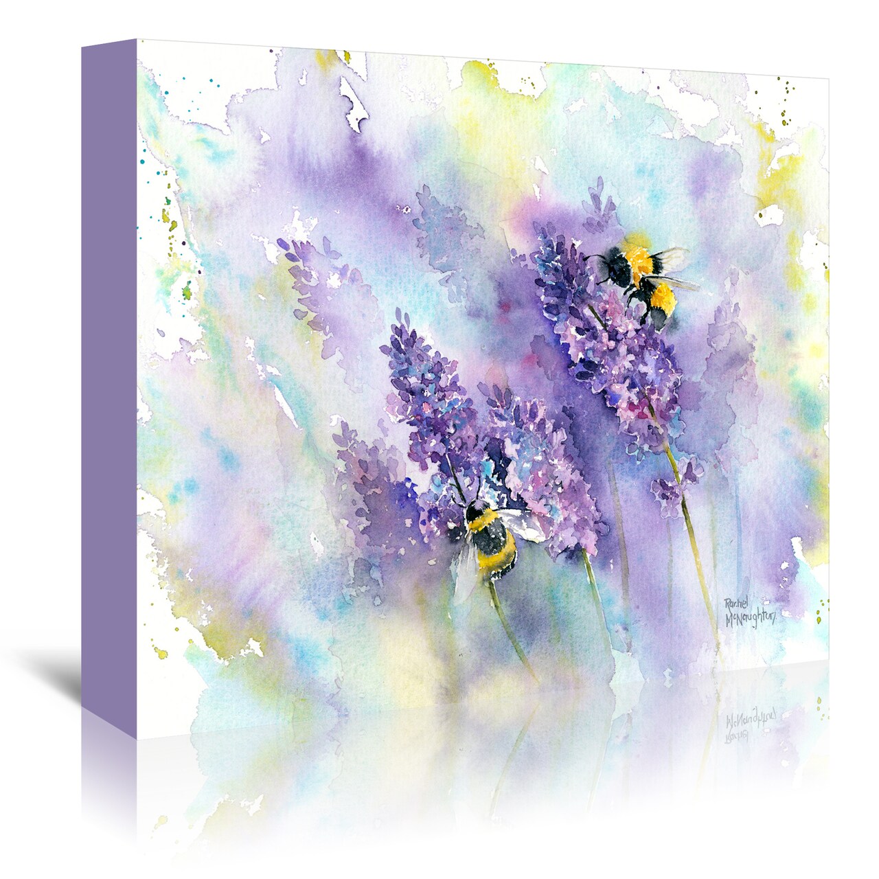 Bees And Lavender by Rachel McNaughton  Gallery Wrapped Canvas - Americanflat